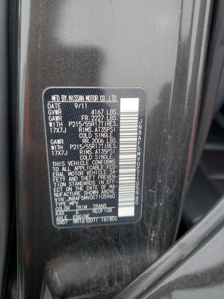 2012 Nissan Juke S VIN: JN8AF5MV0CT105960 Lot: 44802295