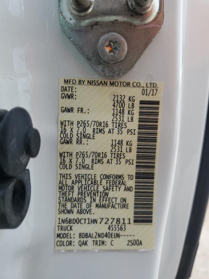 1N6BD0CT1HN727811 NISSAN FRONTIER 2017