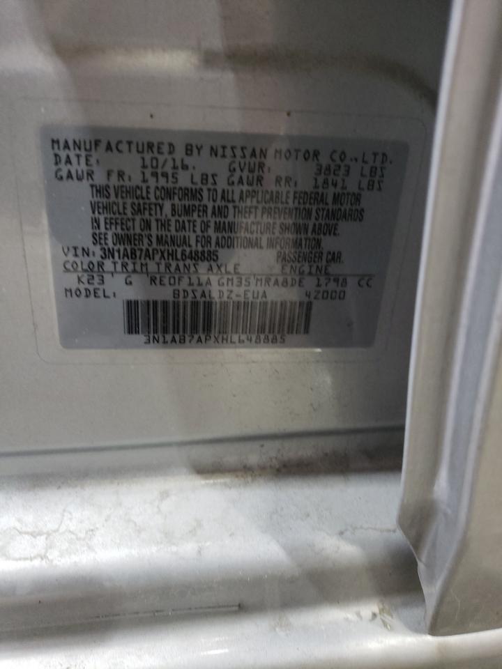 3N1AB7APXHL648885 NISSAN SENTRA 2017