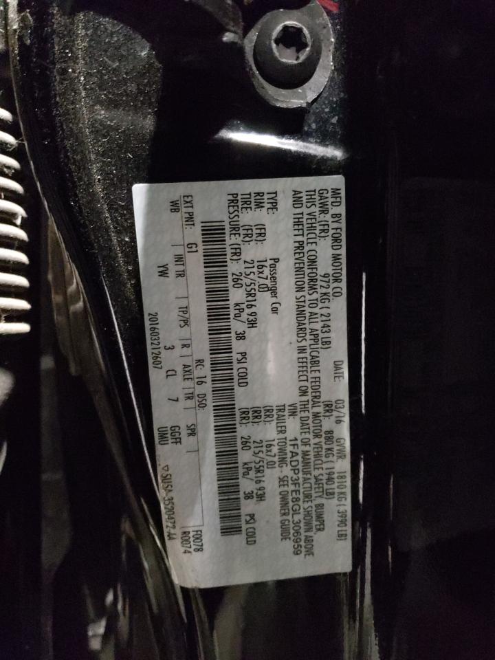 1FADP3FE8GL306959 FORD FOCUS 2016