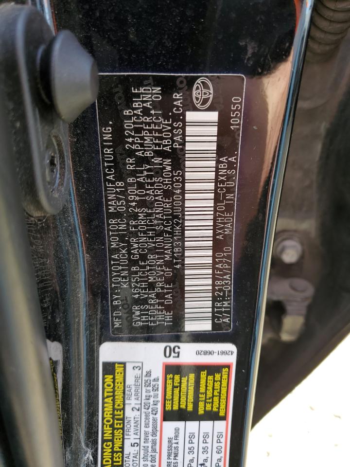 4T1B31HK2JU004035 TOYOTA CAMRY 2018