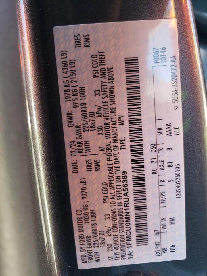 1FMCU0MN1RUA56389 FORD ESCAPE ST 2024