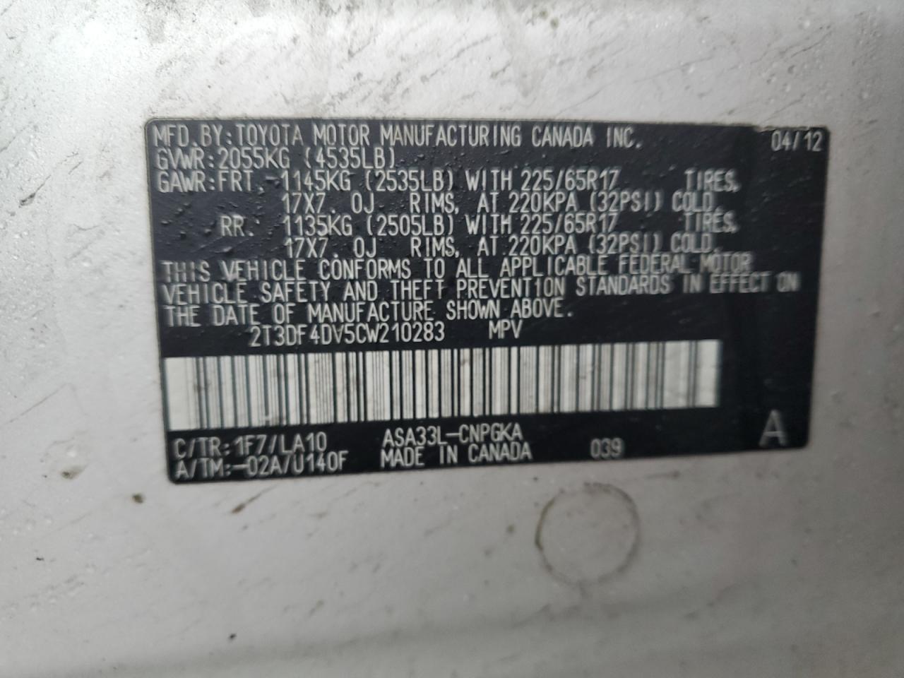 2012 Toyota RAV 4 - Image 15