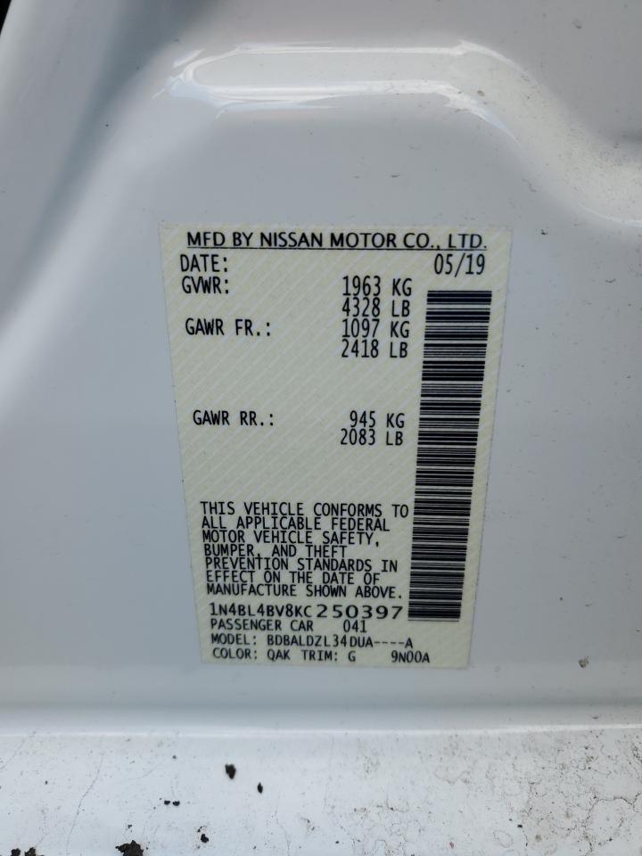 1N4BL4BV8KC250397 NISSAN ALTIMA 2019