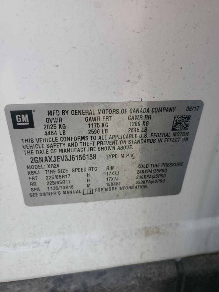 2GNAXJEV3J6156138 CHEVROLET EQUINOX 2018