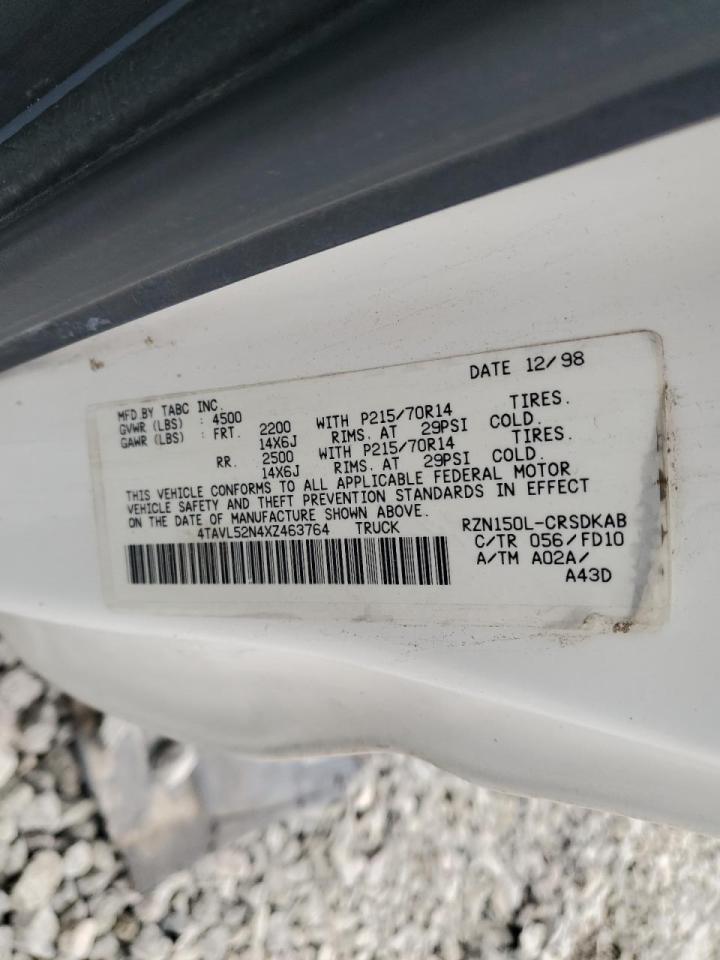 1999 Toyota Tacoma Xtracab VIN: 4TAVL52N4XZ463764 Lot: 45607875