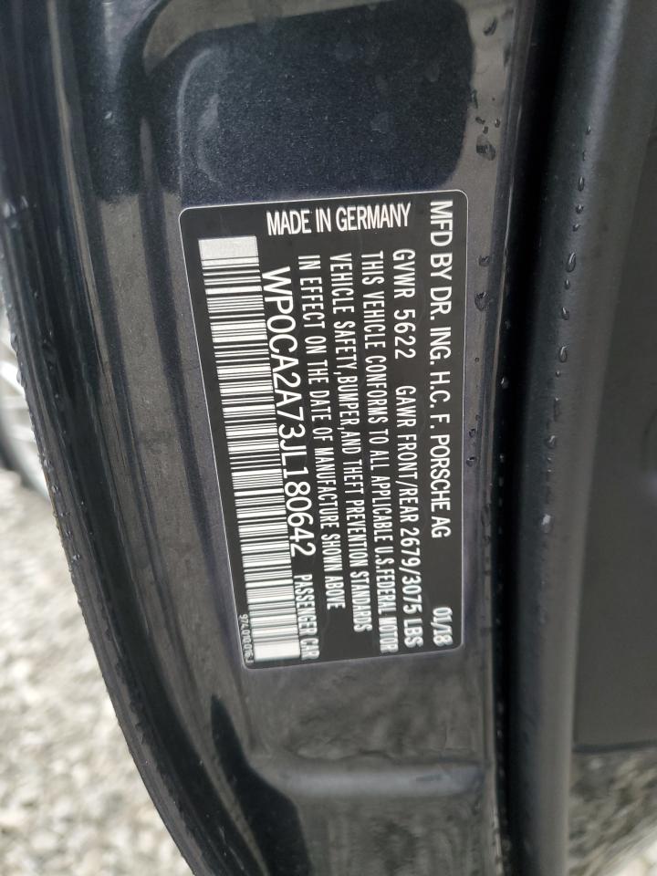 2018 Porsche Panamera 4 Sport Turismo VIN: WP0CA2A73JL180642 Lot: 45123035