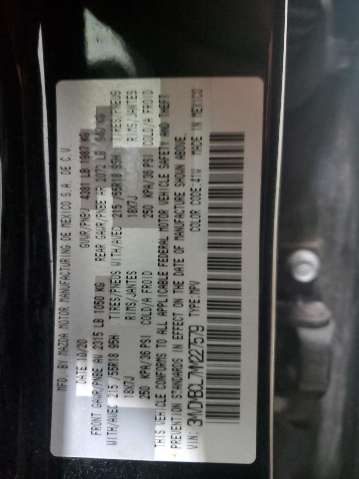 2021 Mazda Cx-30 Preferred VIN: 3MVDMBCL7MM227579 Lot: 44586555