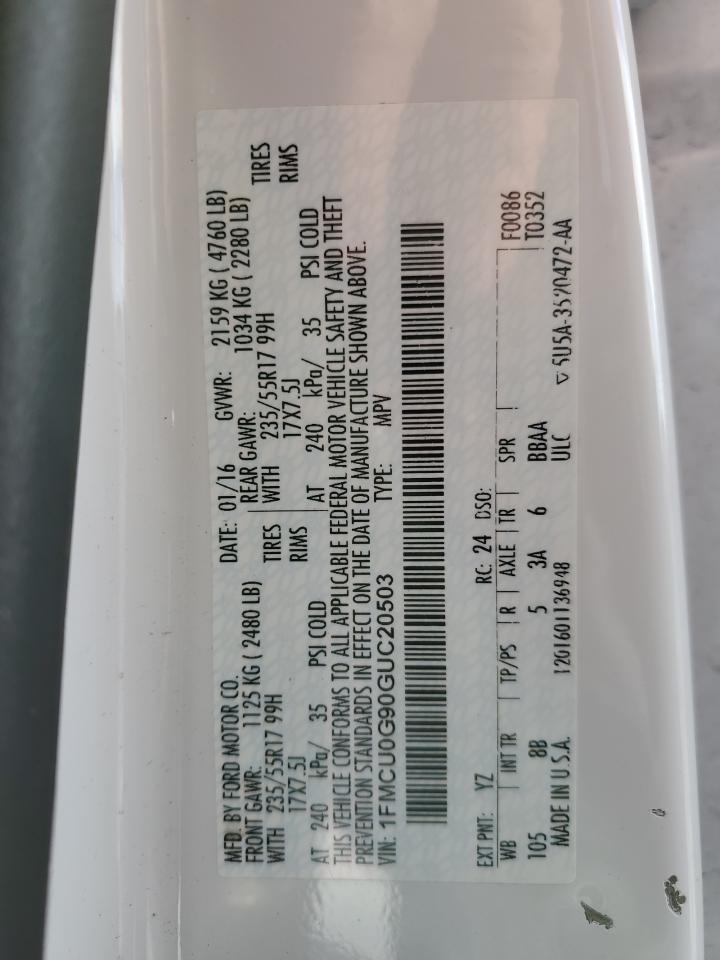 1FMCU0G90GUC20503 FORD ESCAPE 2016
