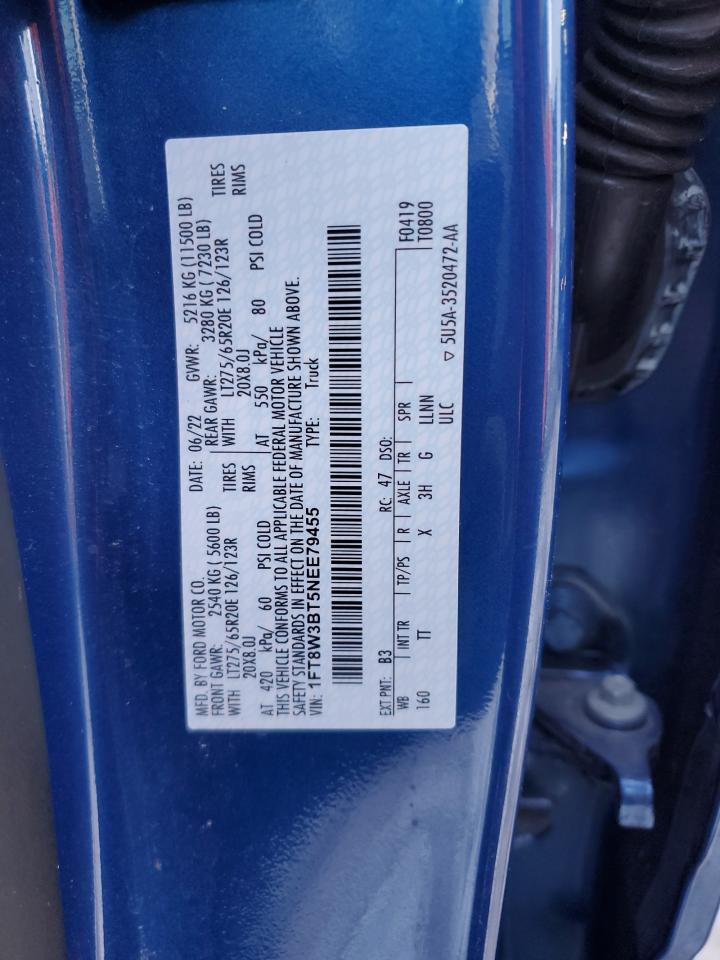1FT8W3BT5NEE79455 FORD F350 2022