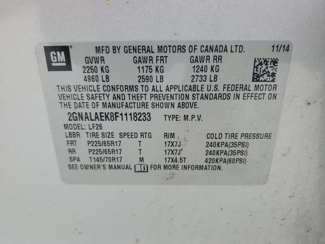 2015 Chevrolet Equinox - Image 14