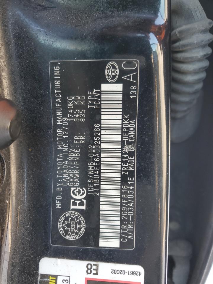 2010 Toyota Corolla Base VIN: 2T1BU4EE6AC325266 Lot: 89142465