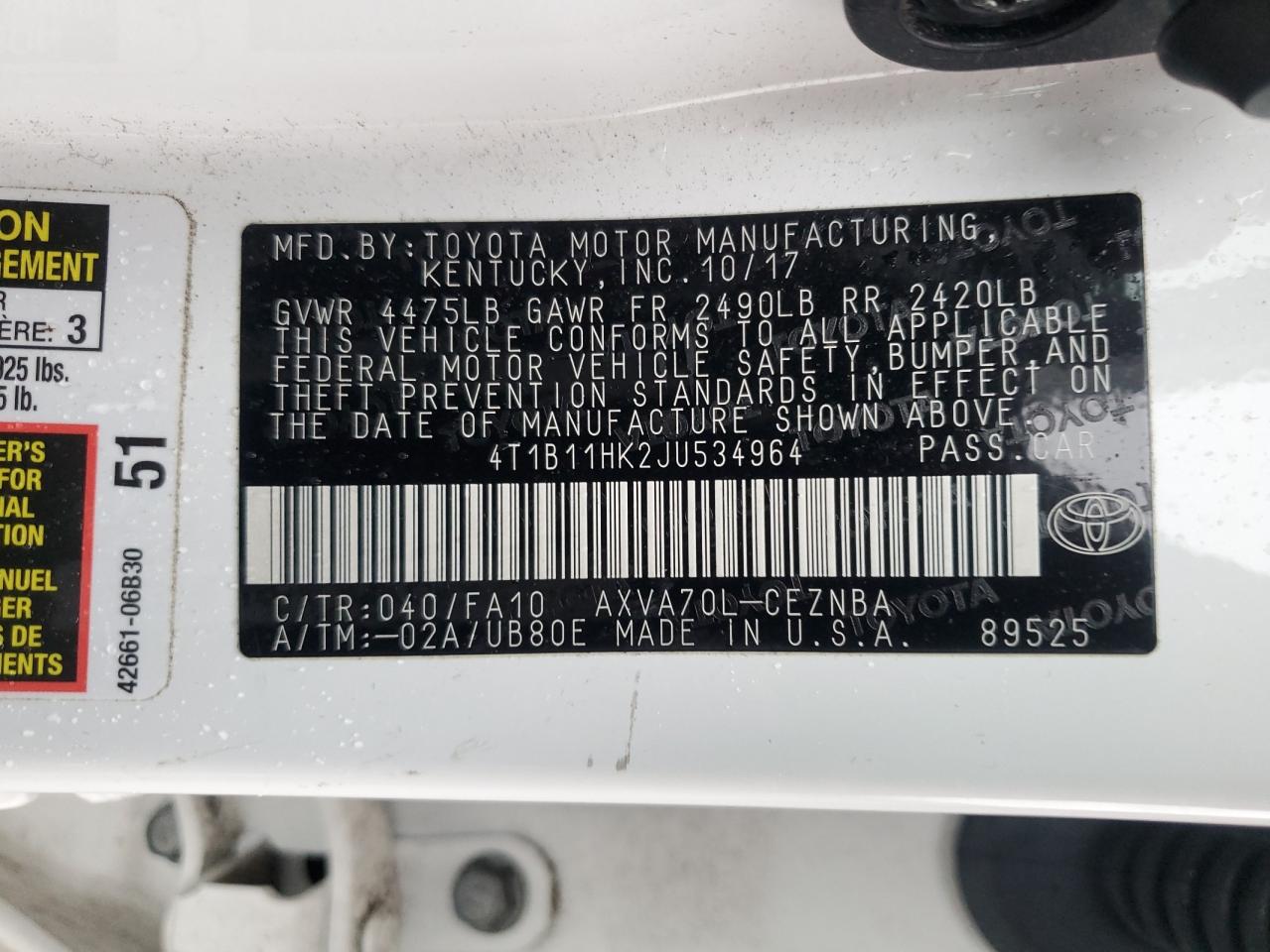 2018 Toyota Camry - Image 13