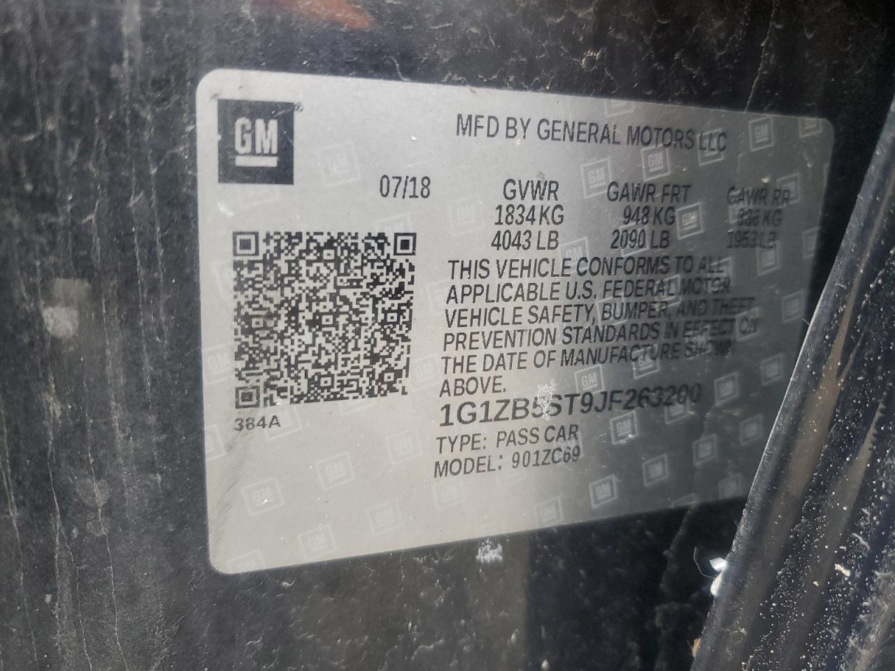 1G1ZB5ST9JF263200 CHEVROLET MALIBU 2018