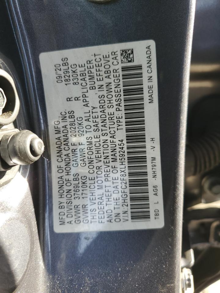 2HGFC2F8XLH592454 HONDA CIVIC 2020