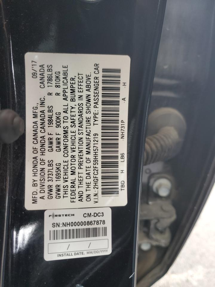 2HGFC2F59HH571219 HONDA CIVIC 2017