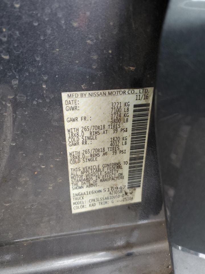 1N6AA1E6XHN516947 NISSAN TITAN 2017
