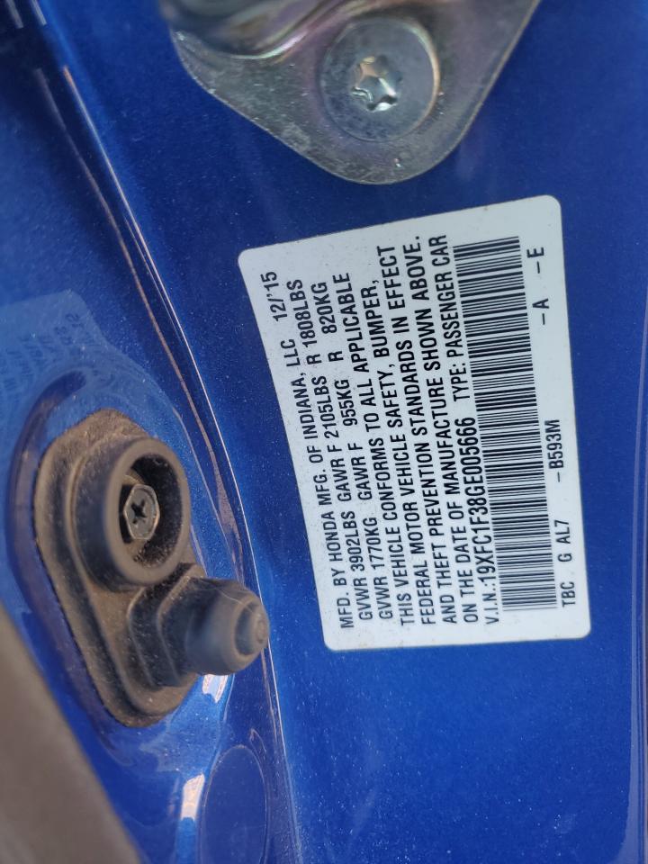19XFC1F38GE005666 HONDA CIVIC 2016