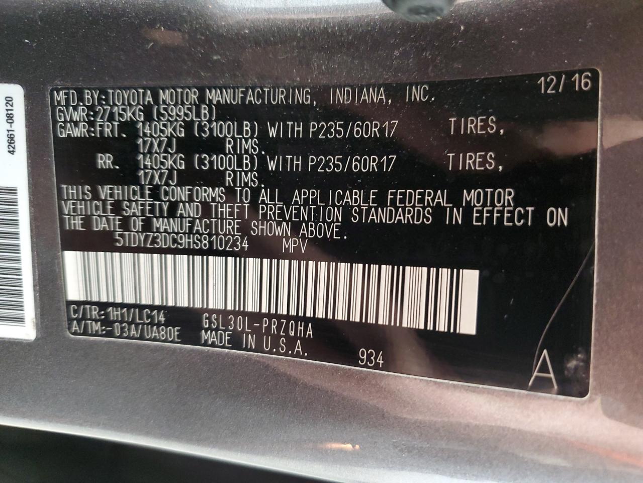 2017 Toyota Sienna - Image 16