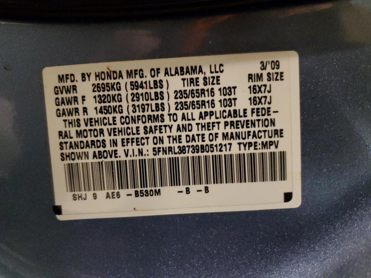 2009 Honda Odyssey - Image 13