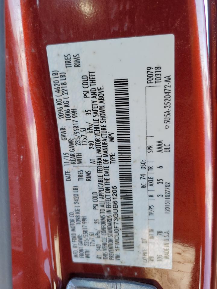 1FMCU0F73GUB61205 FORD ESCAPE 2016