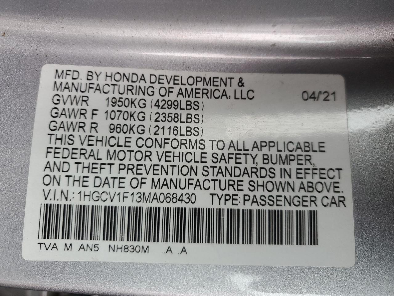 2021 Honda Accord - Image 12