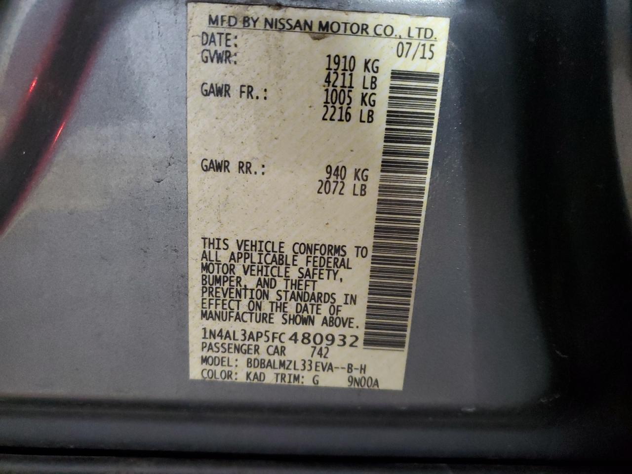 2015 Nissan Altima - Image 12