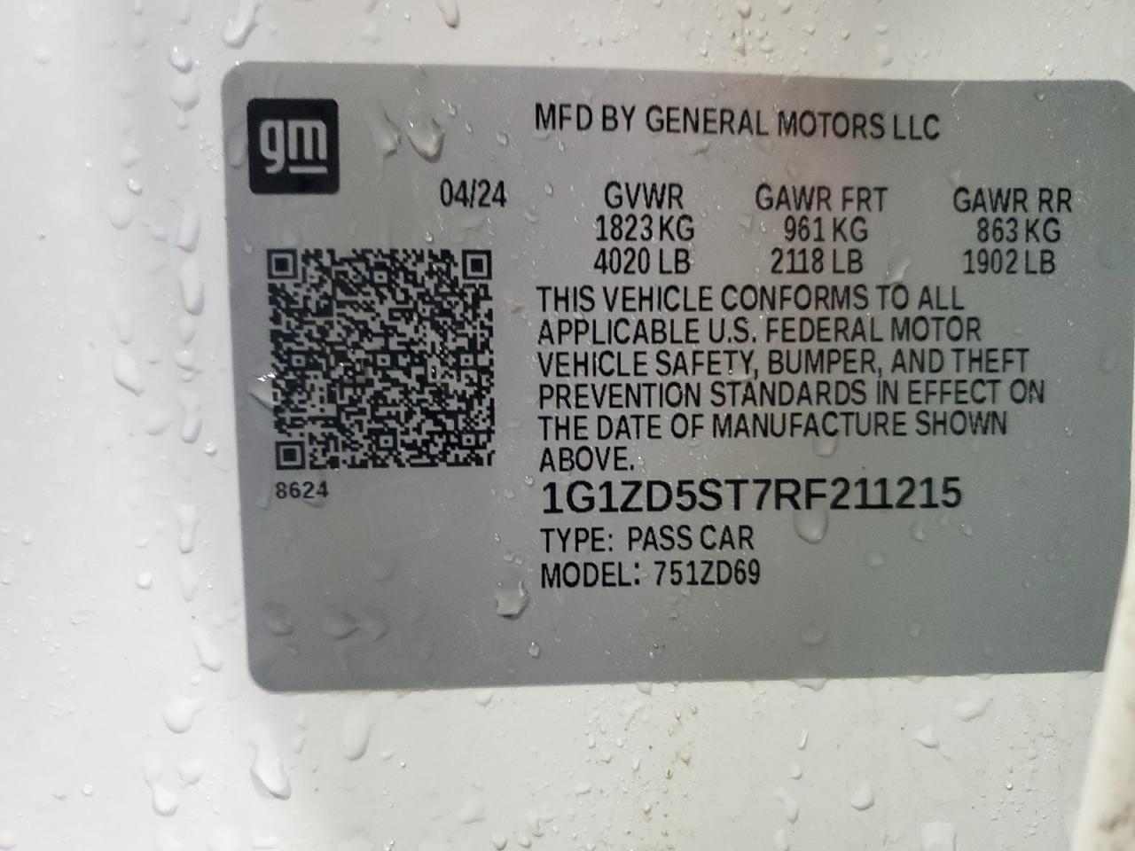 1G1ZD5ST7RF211215 CHEVROLET MALIBU 2024