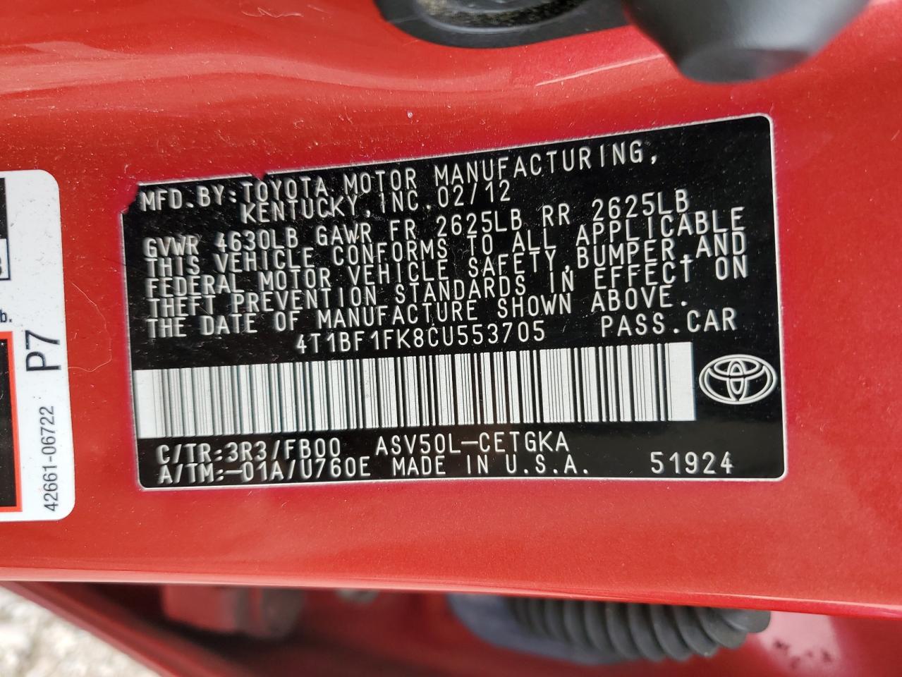 2012 Toyota Camry - Image 13
