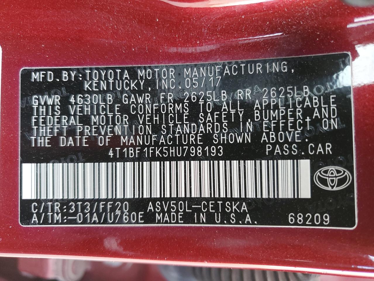 2017 Toyota Camry - Image 12
