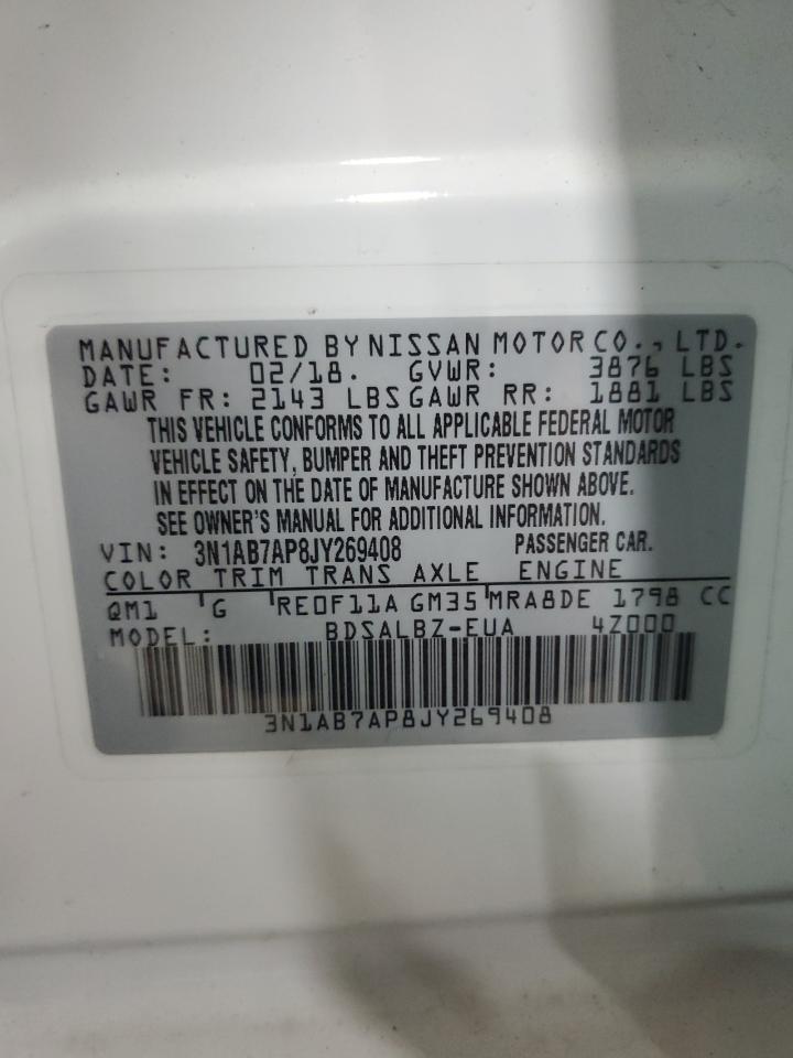 3N1AB7AP8JY269408 NISSAN SENTRA 2018