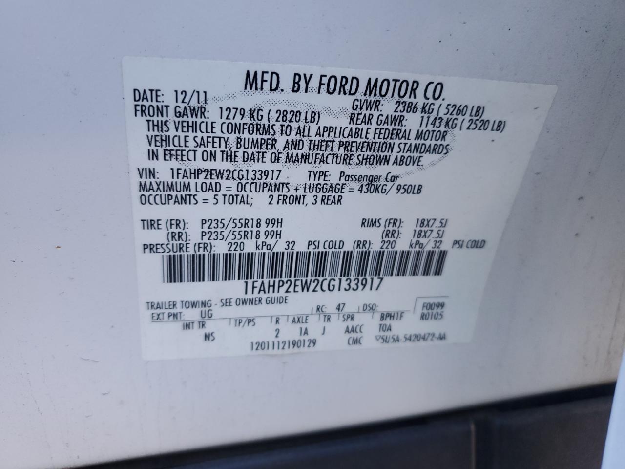 2012 Ford Taurus - Image 14