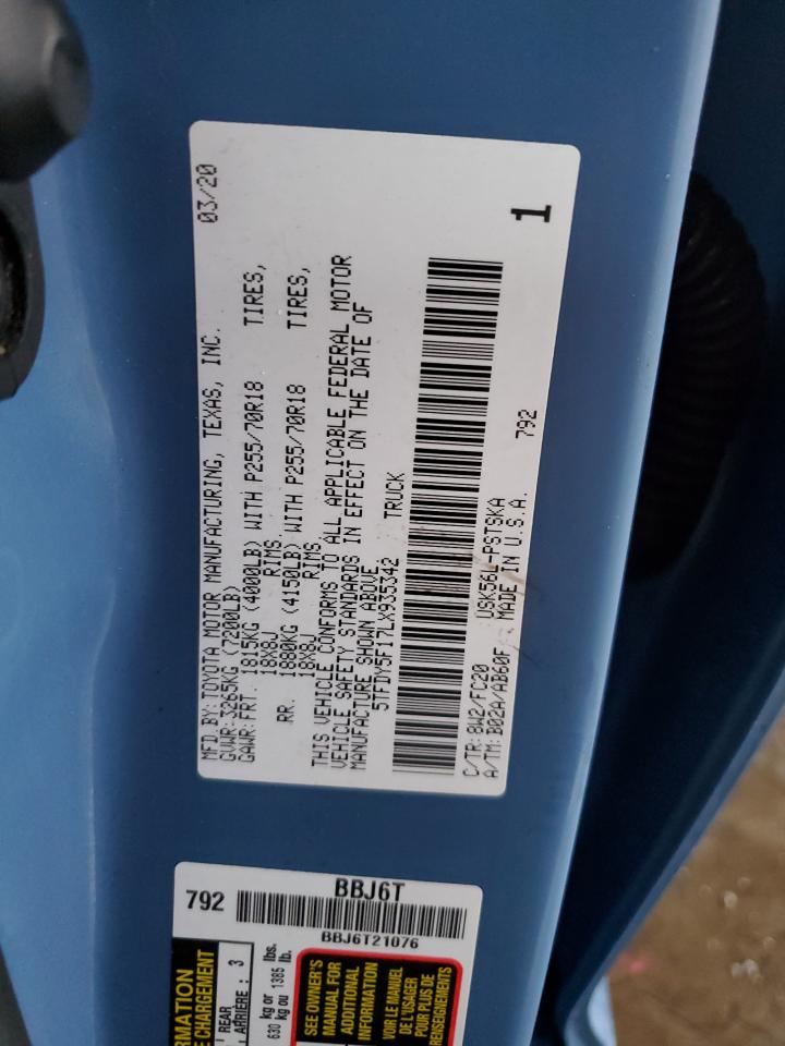5TFDY5F17LX935342 TOYOTA TUNDRA 2020