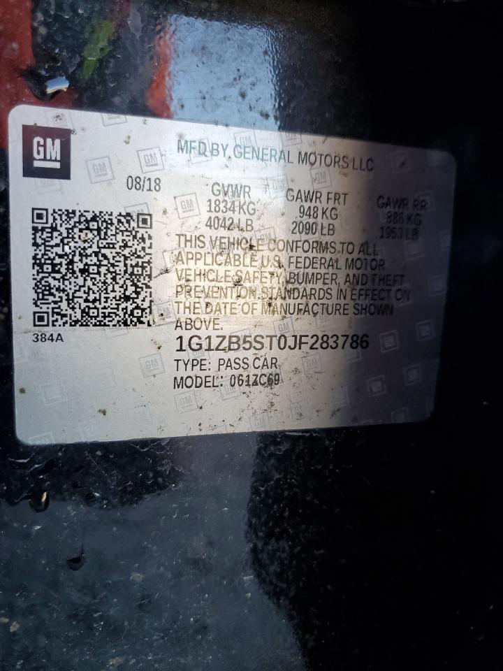 1G1ZB5ST0JF283786 CHEVROLET MALIBU 2018