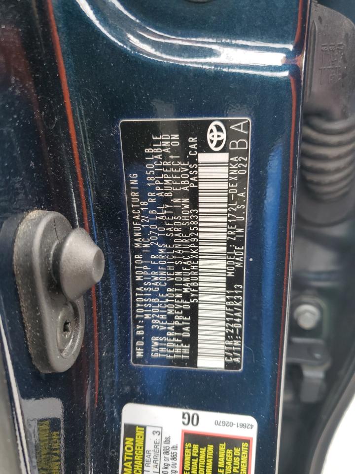 5YFBURHEXKP925833 TOYOTA COROLLA 2019