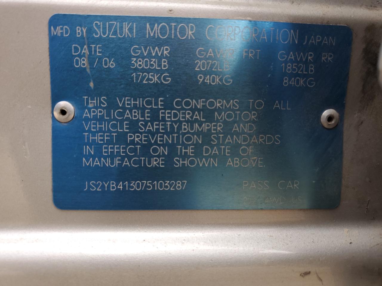 2007 Suzuki SX4 - Image 12