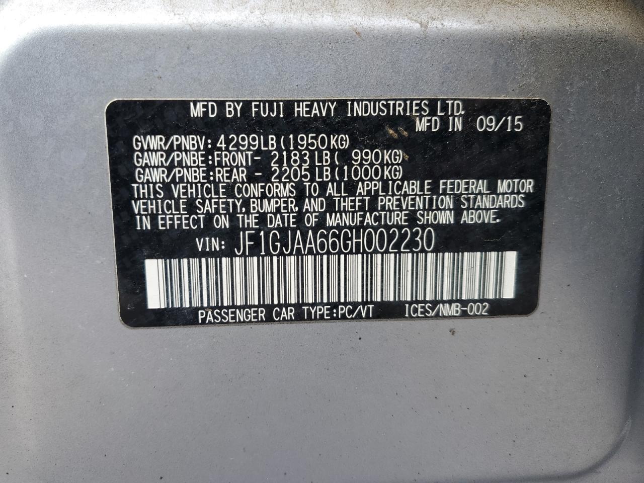 2016 Subaru Impreza - Image 13