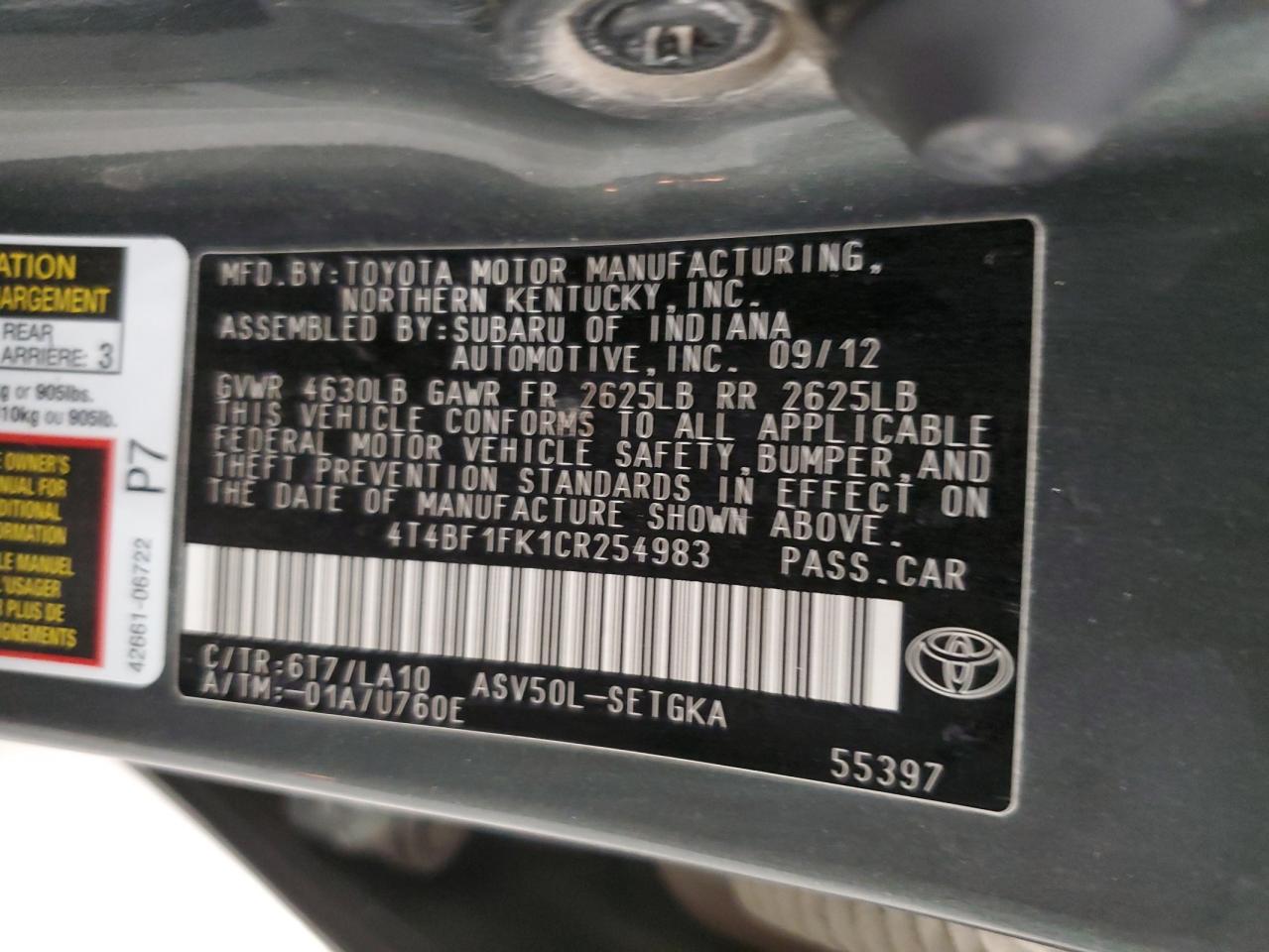 2012 Toyota Camry - Image 12