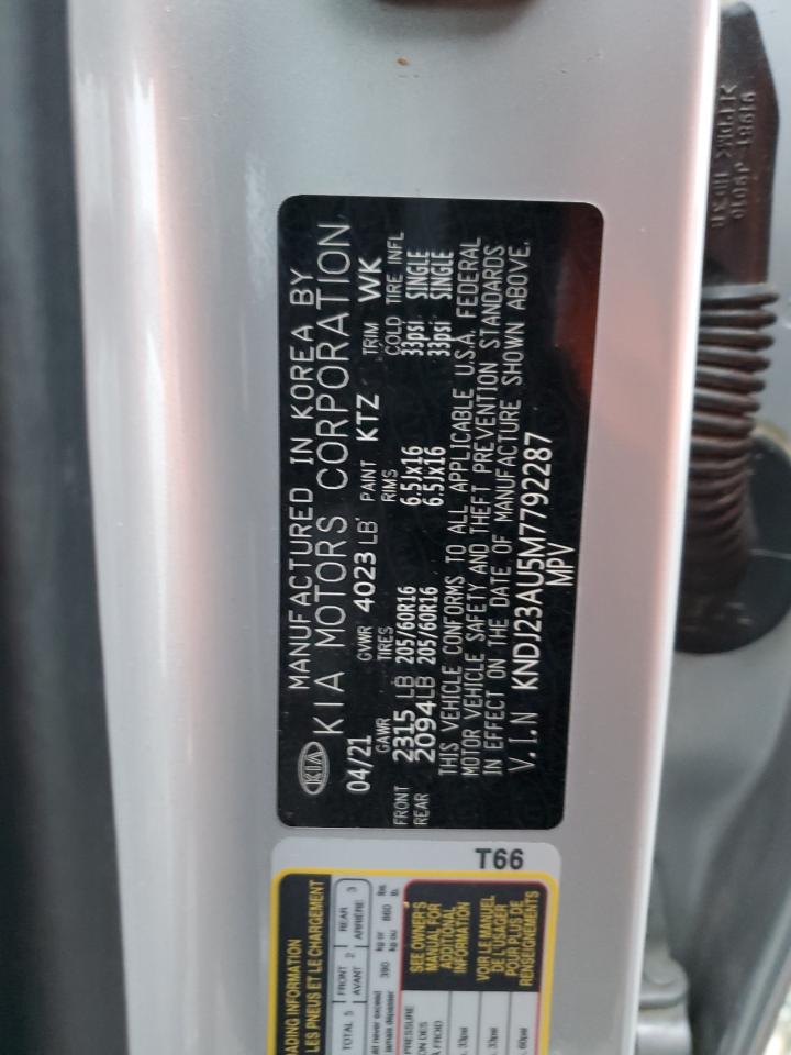 2021 Kia Soul Lx VIN: KNDJ23AU5M7792287 Lot: 46069465