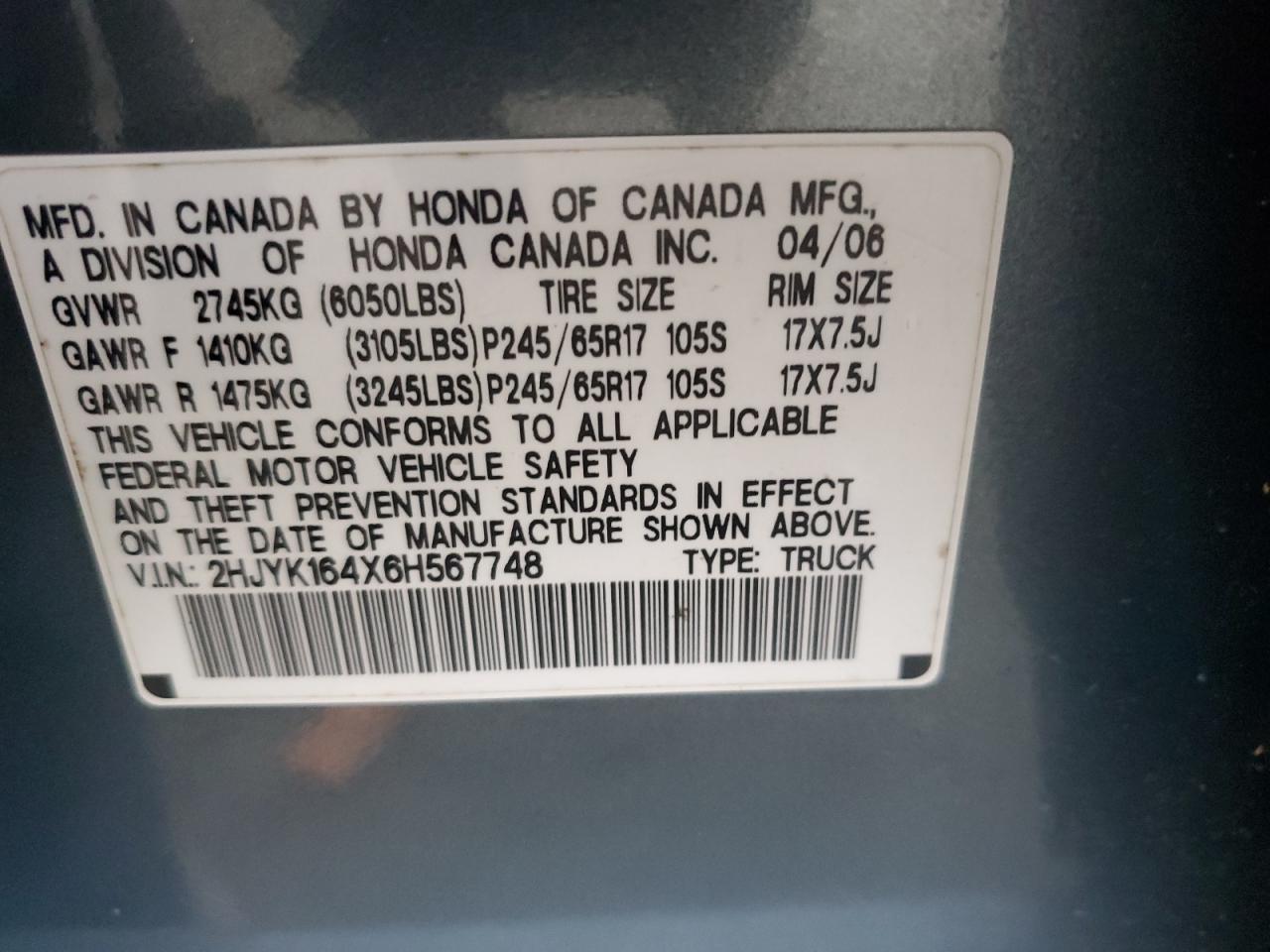 2006 Honda Ridgeline - Image 12