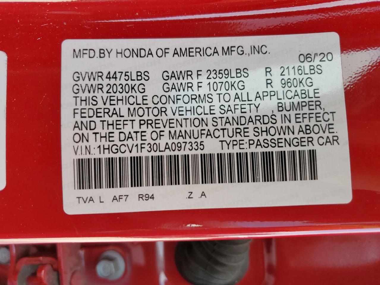 2020 Honda Accord - Image 12