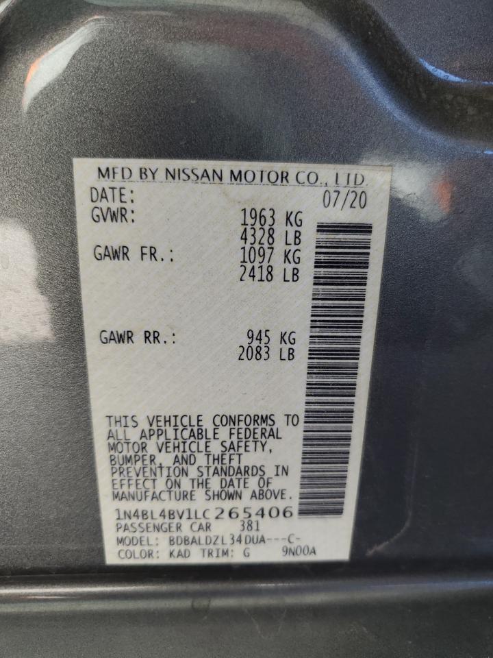 1N4BL4BV1LC265406 NISSAN ALTIMA 2020