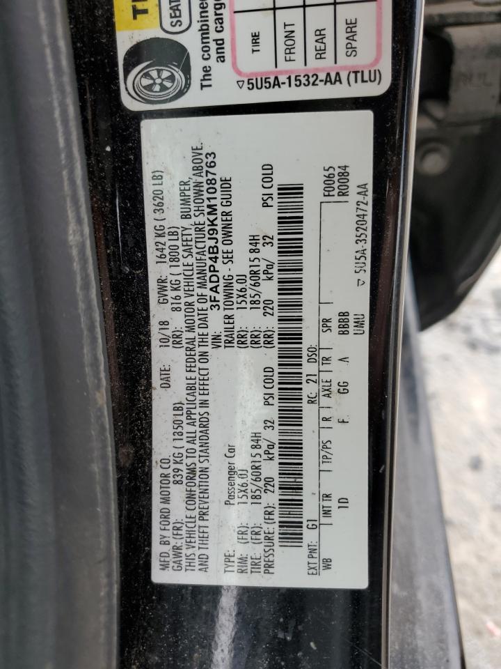 3FADP4BJ9KM108763 FORD FIESTA 2019