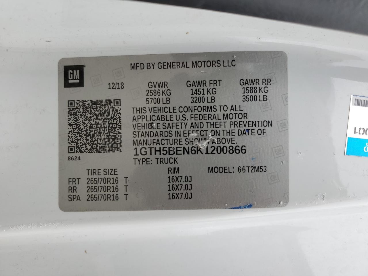 2019 GMC Canyon VIN: 1GTH5BEN6K1200866 Lot: 46680455