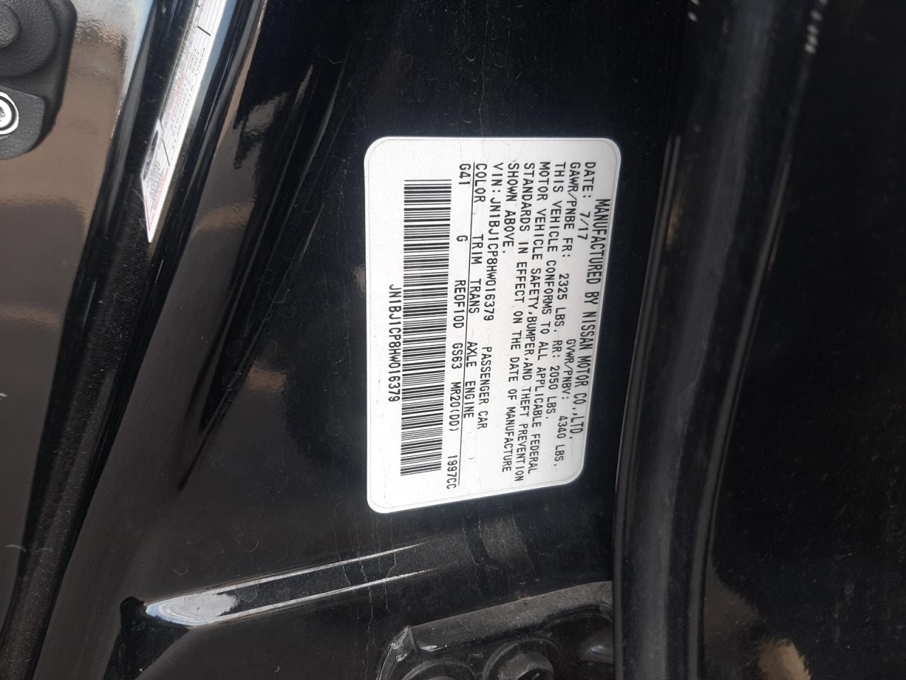 JN1BJ1CP8HW016379 NISSAN ROGUE 2017