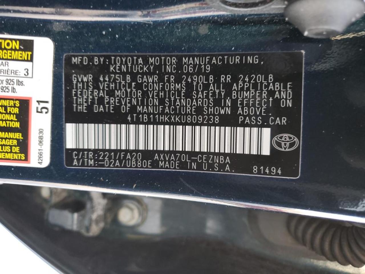 2019 Toyota Camry - Image 12