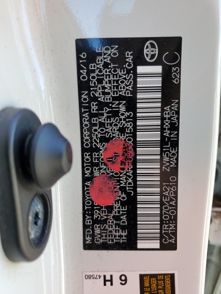 JTDKARFU8G3015813 TOYOTA PRIUS 2016