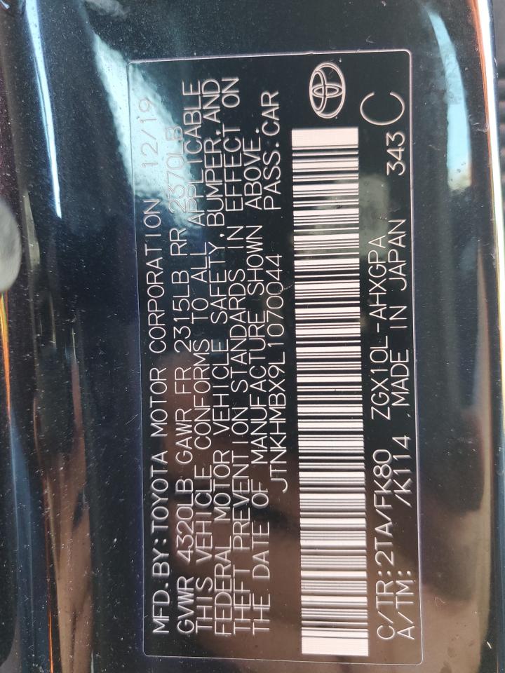 JTNKHMBX9L1070044 TOYOTA C-HR 2020