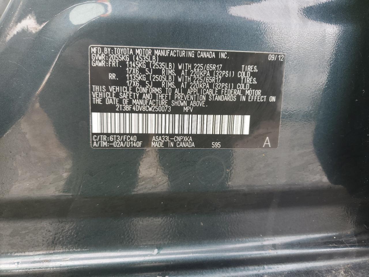 2012 Toyota RAV 4 - Image 13