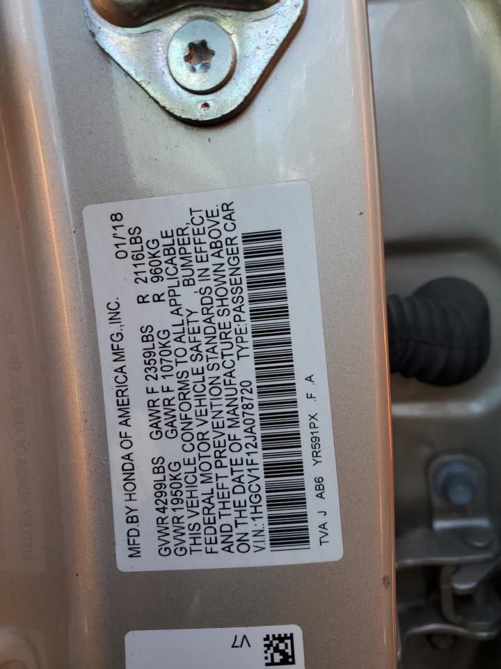 1HGCV1F12JA078720 HONDA ACCORD 2018